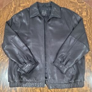 Jos. A. Bank Black Leather Men's Jacket. Size XL.